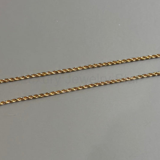 Rope Chain Necklace | 22" | 2mm | 14K Yellow Gold - image 2