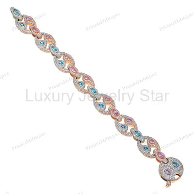Rose Gold Plated Moissanite Ying Yang Bracelet - image 2