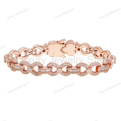 Rose Gold Plated Infinity Moissanite Bracelet