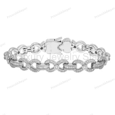 Rose Gold Plated Infinity Moissanite Bracelet - image 2