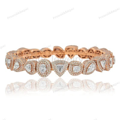 Rose Gold Plated Moissanite Diamond Charm Bracelet For Women - image 2