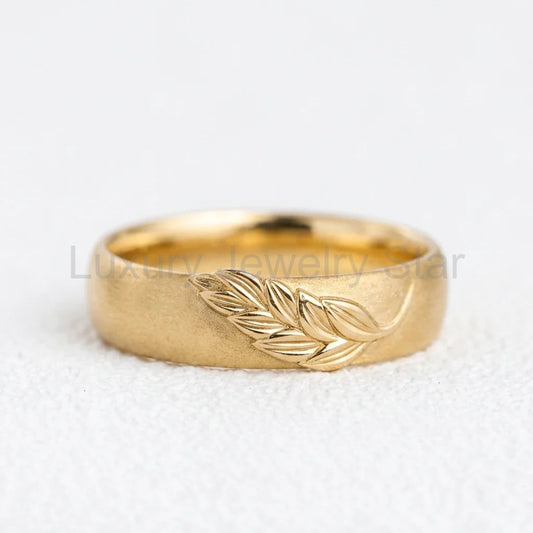 Isla’s Frond | Palm Leaf Sandblast 6MM Men's Wedding Band
