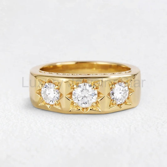 Solaris Burst | Round Diamond Wedding Band