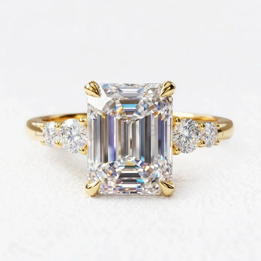 Aurora‘s Prism | 3CT Emerald Cut Diamond Solitaire Engagement Ring
