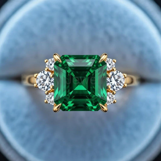 Helena’s Cypress | Asscher Cut Emerald Engagement Ring