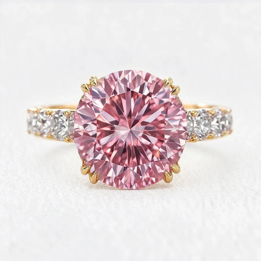 Victoria’s Brilliance | 3CT Round Pink Diamond Solitaire Engagement Ring