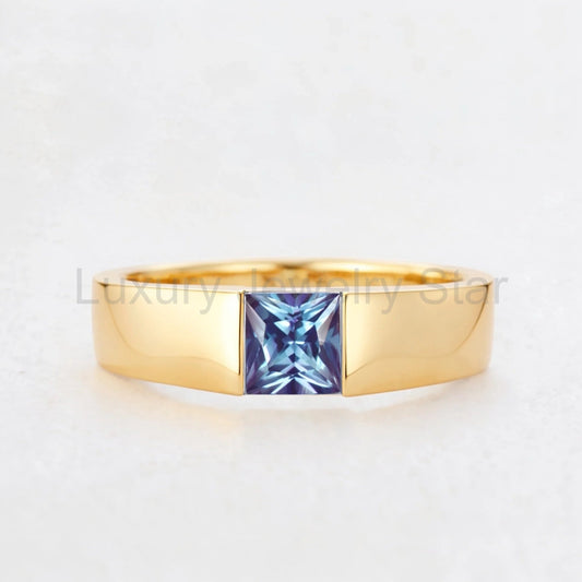 Orion's Mirage | Princess Alexandrite Men's Band