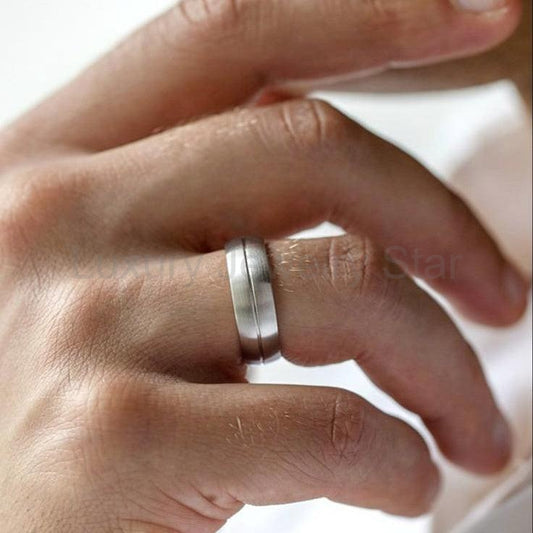 Atlas Vaulted | Architectural Brushed Men's Wedding Band