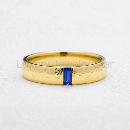 Augustus’ Emblem | Vintage Baguette Sapphire Men’s Band
