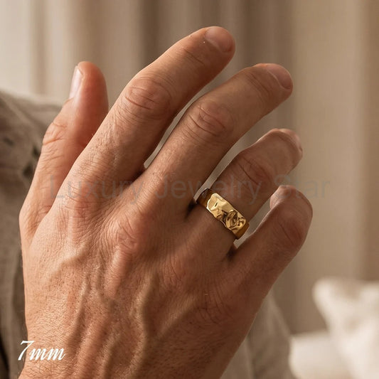 Titan Flow | Wide Liquid Gold Men’s Wedding Band