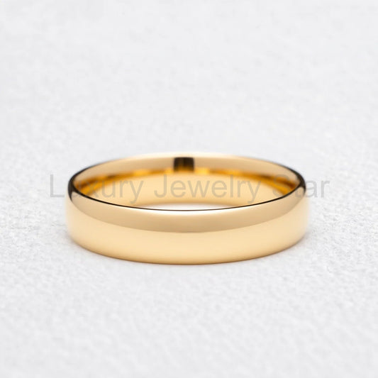 Mirror Arc | 5MM Classic Polished Gold Men's Wedding Band