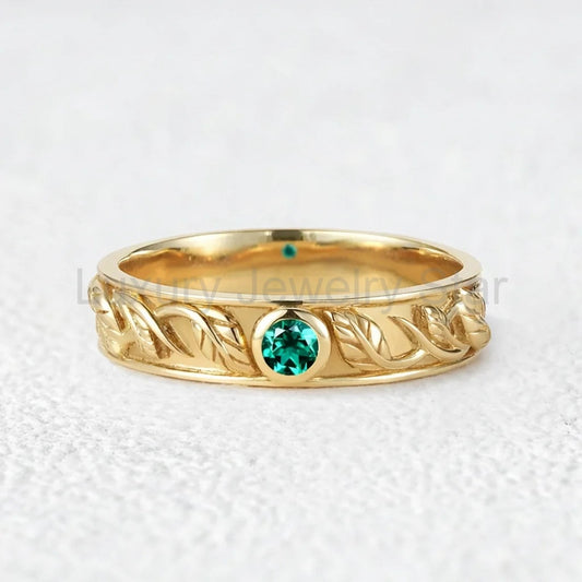Asher Ivy | Emerald Men's Wedding Band