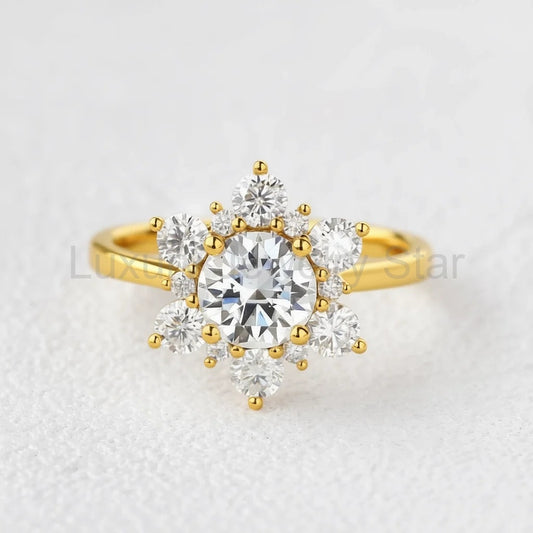 Elara’s Snowflake | Art Deco Diamond Engagement Ring
