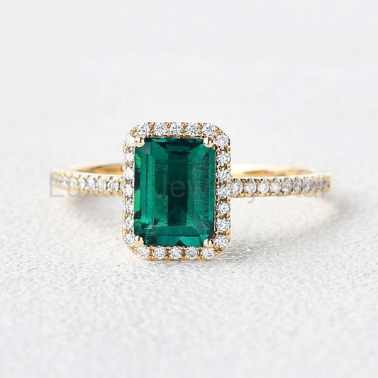 Vera's Grace | Vintage Emerald & Moissanite Ring