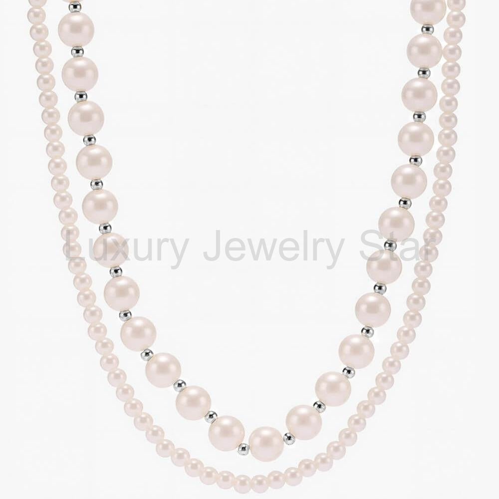 Designer Double Pearl Necklace for Elegant Layering - image 3