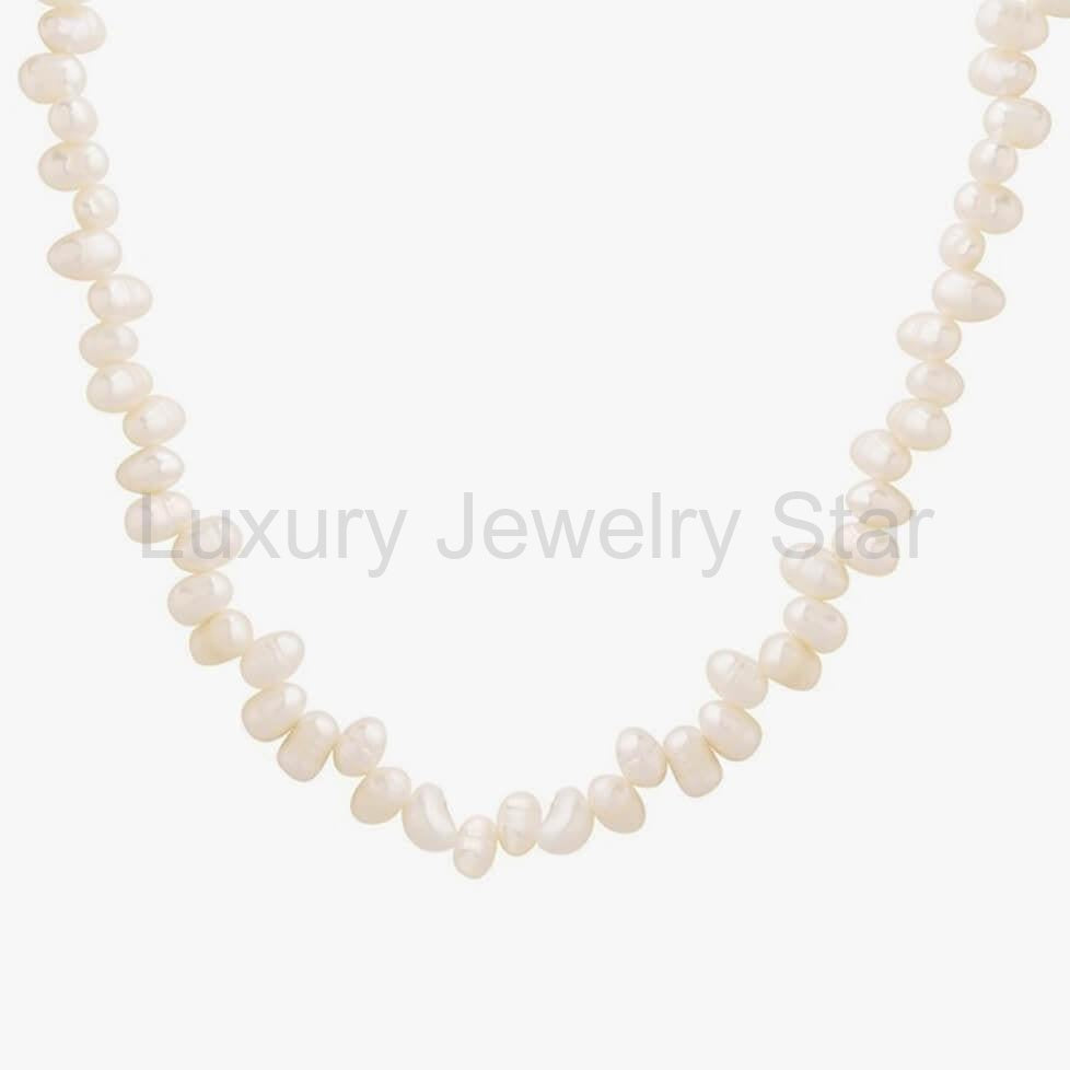 Antique Style Pearl Necklace with Baroque French Charm