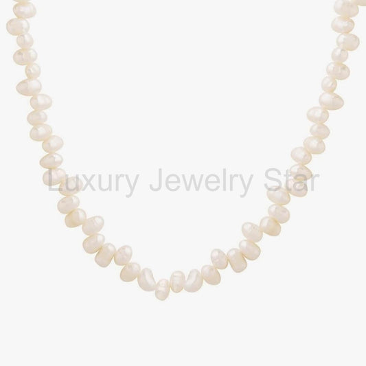 Antique Style Pearl Necklace with Baroque French Charm