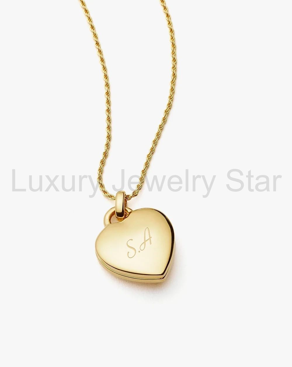 Engravable Heart Ridge Locket Pendant Necklace | 18K Gold Vermeil/Rainbow Moonstone - image 3