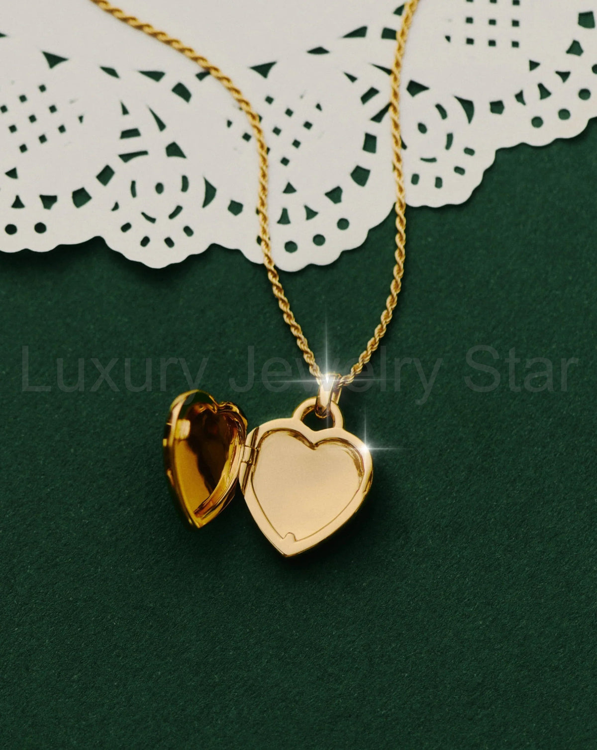 Engravable Heart Ridge Locket Pendant Necklace | 18K Gold Vermeil/Rainbow Moonstone - image 4
