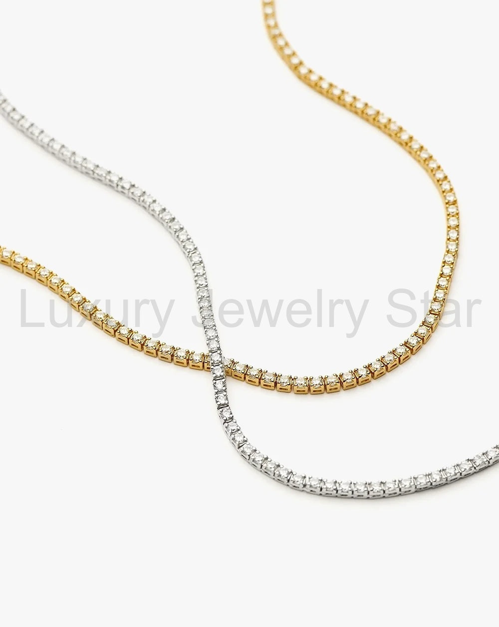 18K Gold Vermeil Classic Tennis Necklace - image 5