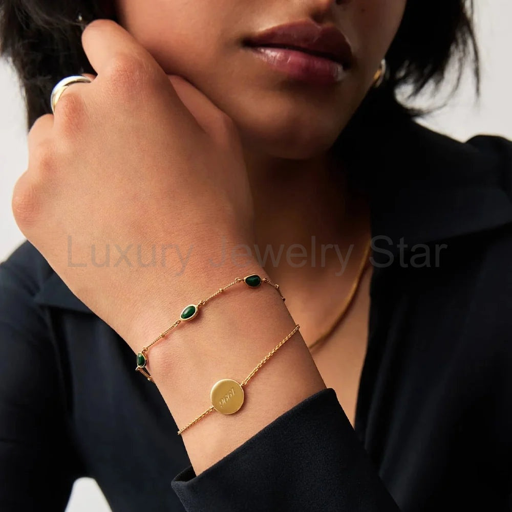 18K Gold Plated Vermeil Engravable Round Bracelet - image 3