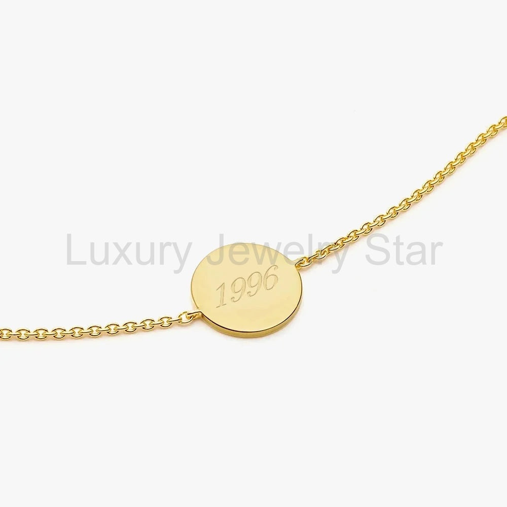 18K Gold Plated Vermeil Engravable Round Bracelet - image 5