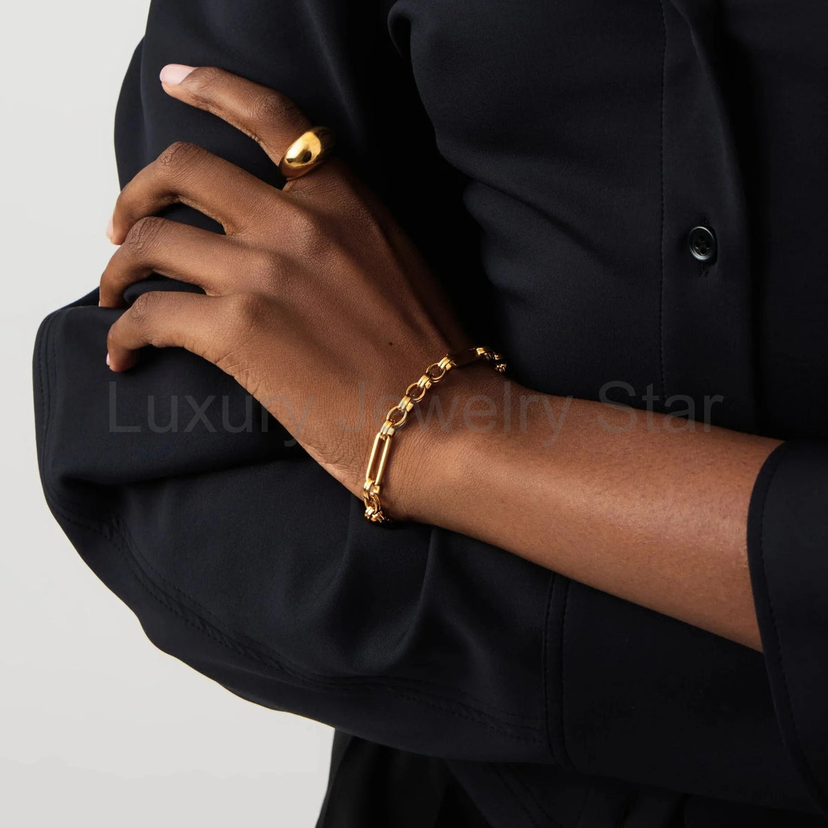 18K Gold Vermeil Axiom Chain Bracelet - image 2