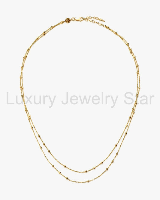 18K Gold Vermeil Double Chain Necklace