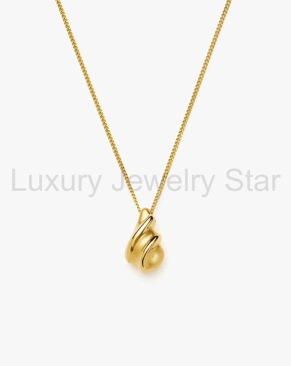 18K Gold Vermeil Savi Ridge Droplet Pendant Necklace