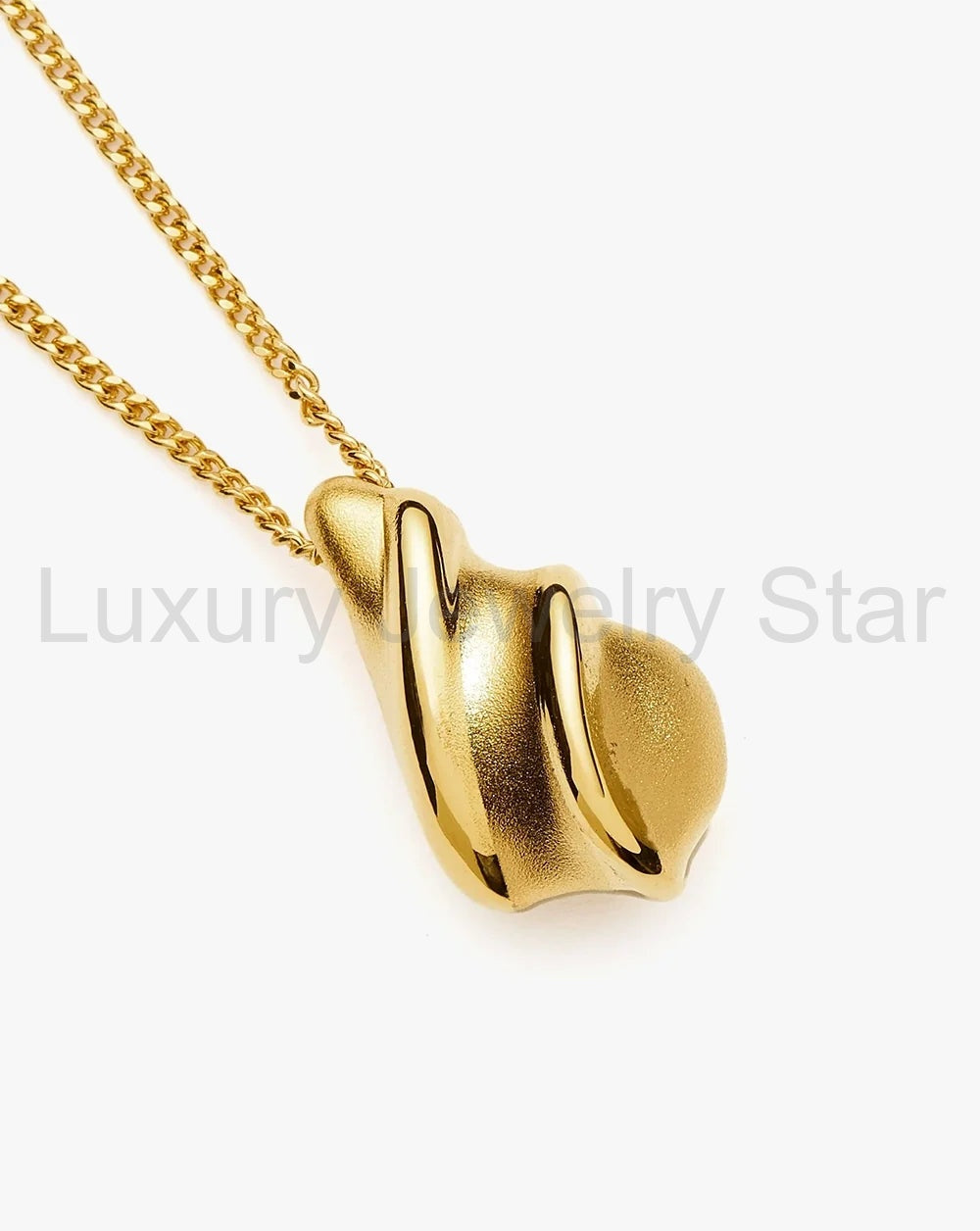 18K Gold Vermeil Savi Ridge Droplet Pendant Necklace - image 3