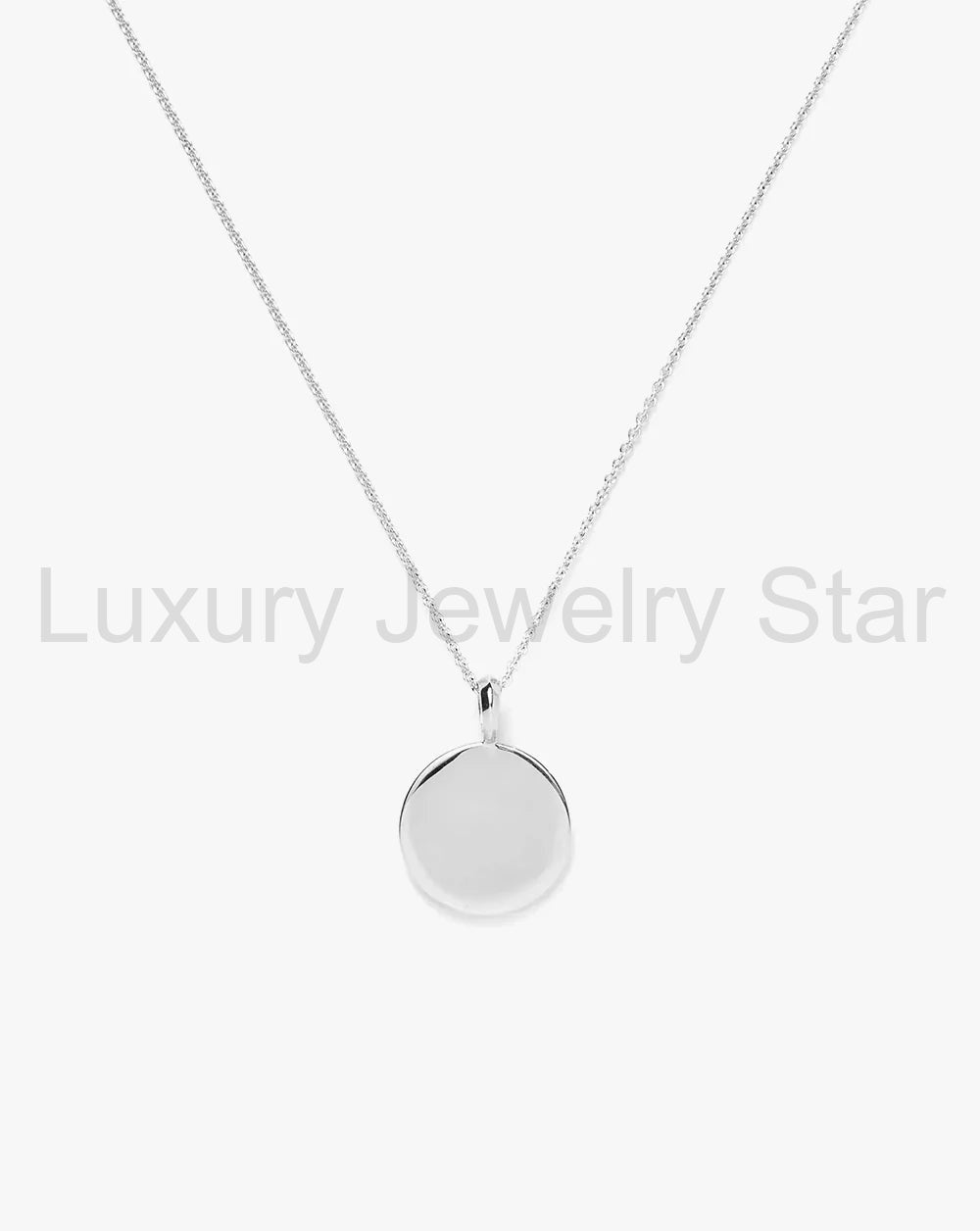 Engravable Round Necklace | Sterling Silver