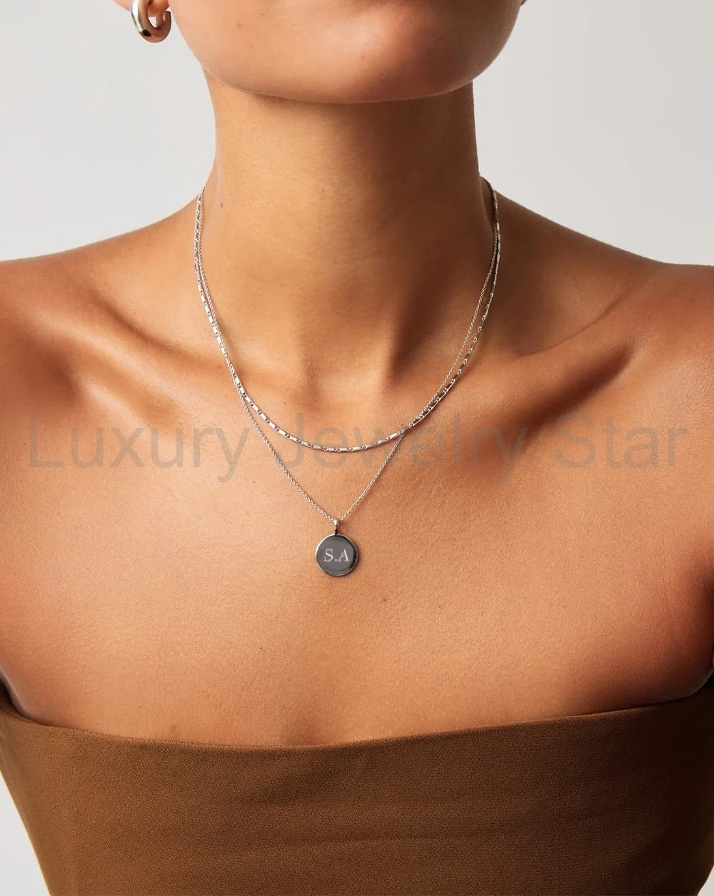 Engravable Round Necklace | Sterling Silver - image 4