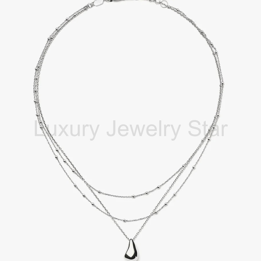 Savi Droplet Pendant & Double Necklace Set | Sterling Silver - image 4