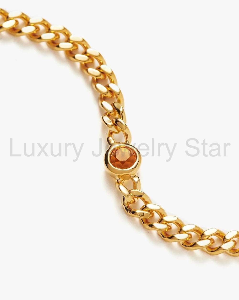 November Birthstone Chain Bracelet | 18K Gold Plated Vermeil/Citrine - image 2