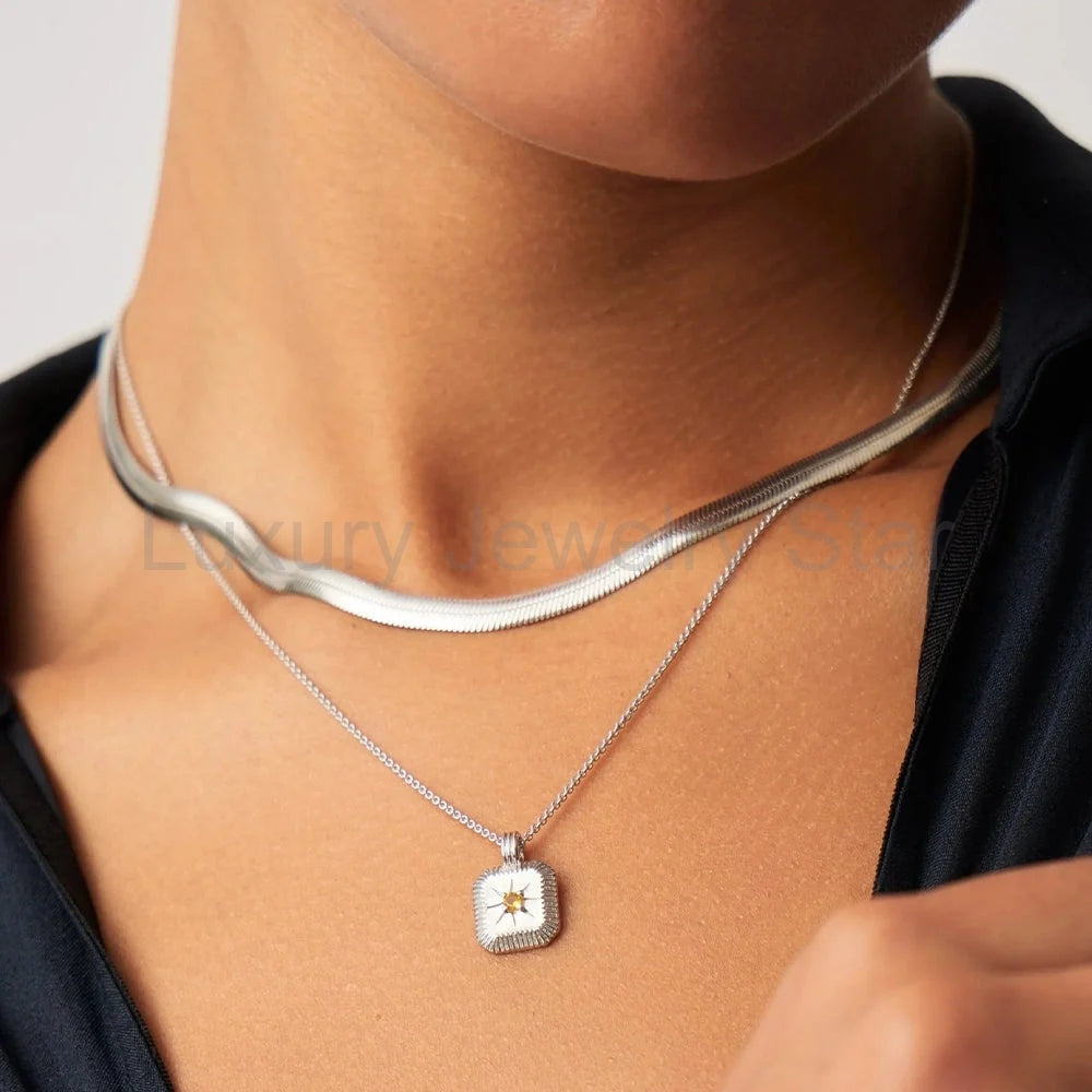 November Birthstone Pendant Necklace | Sterling Silver/Citrine - image 6