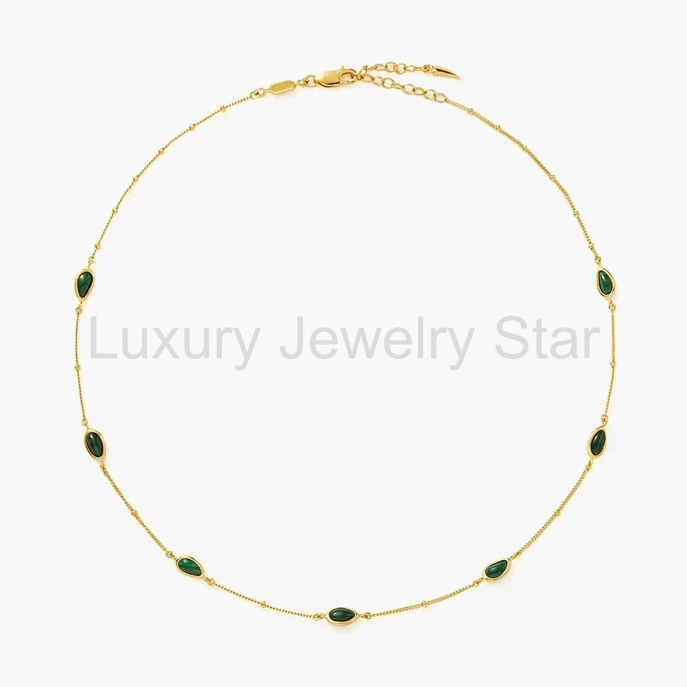 18K Gold Vermeil Magma Gemstone Charm Choker