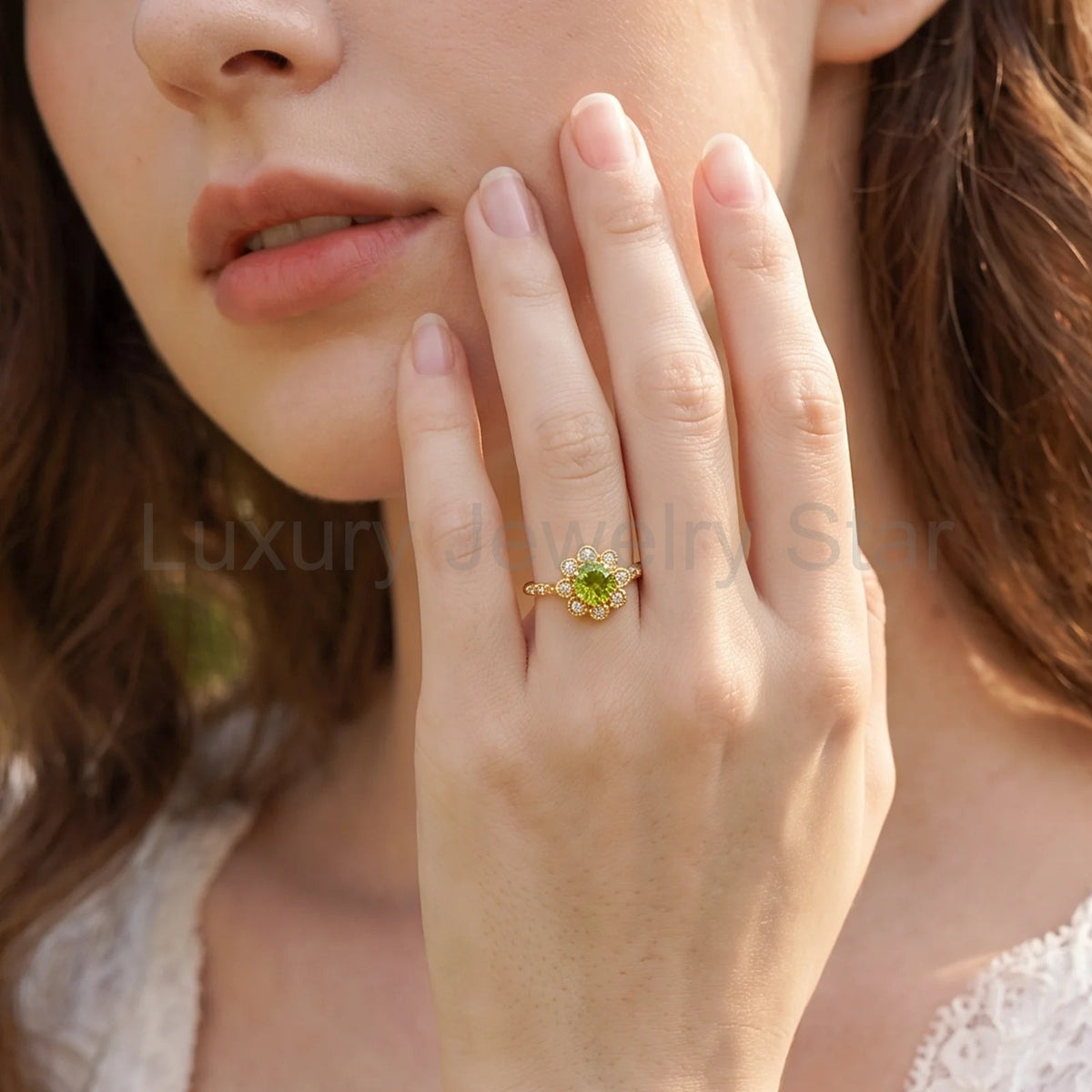 Isadora’s Jardin | Round Green Sapphire Engagement Ring - image 2