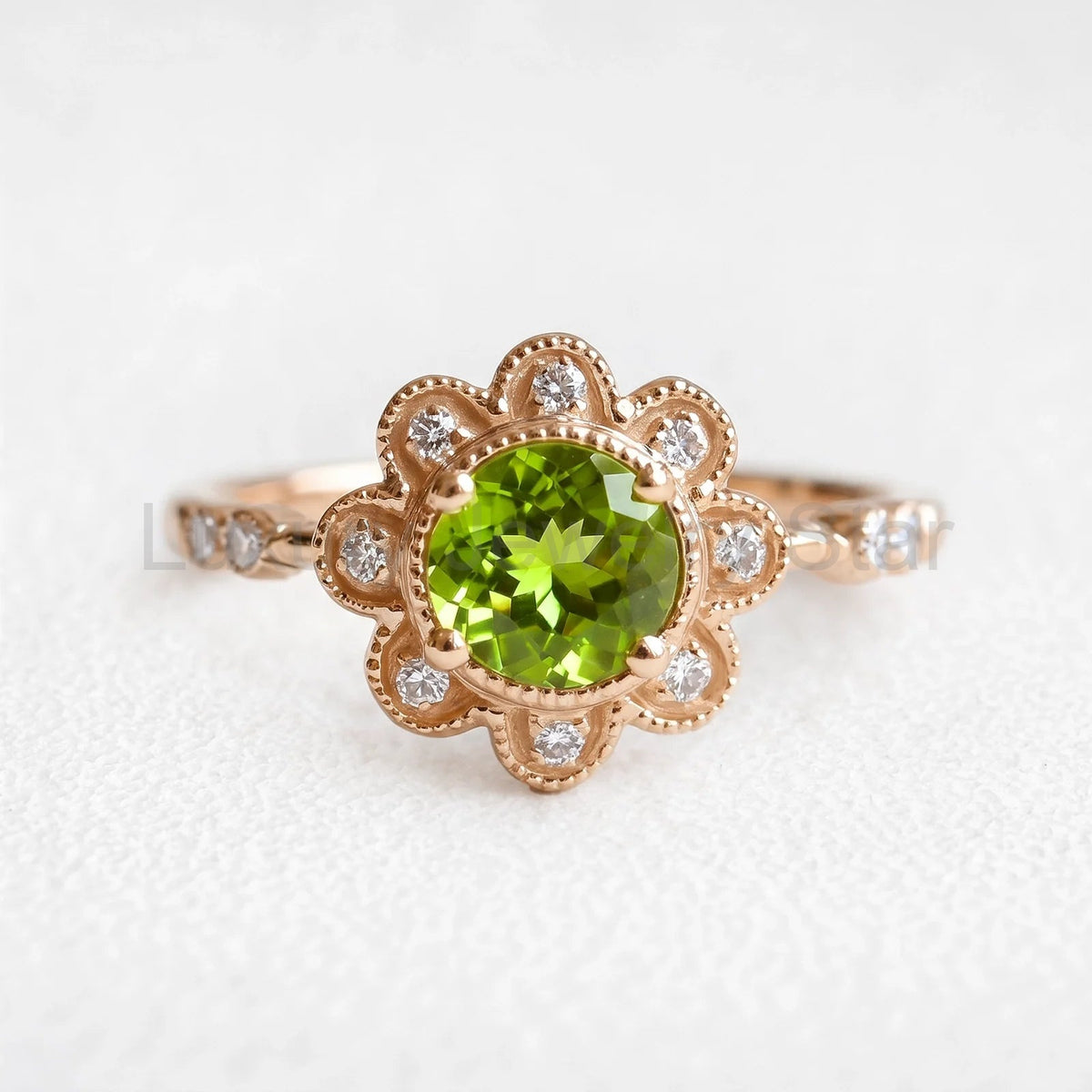 Isadora’s Jardin | Round Green Sapphire Engagement Ring - image 5