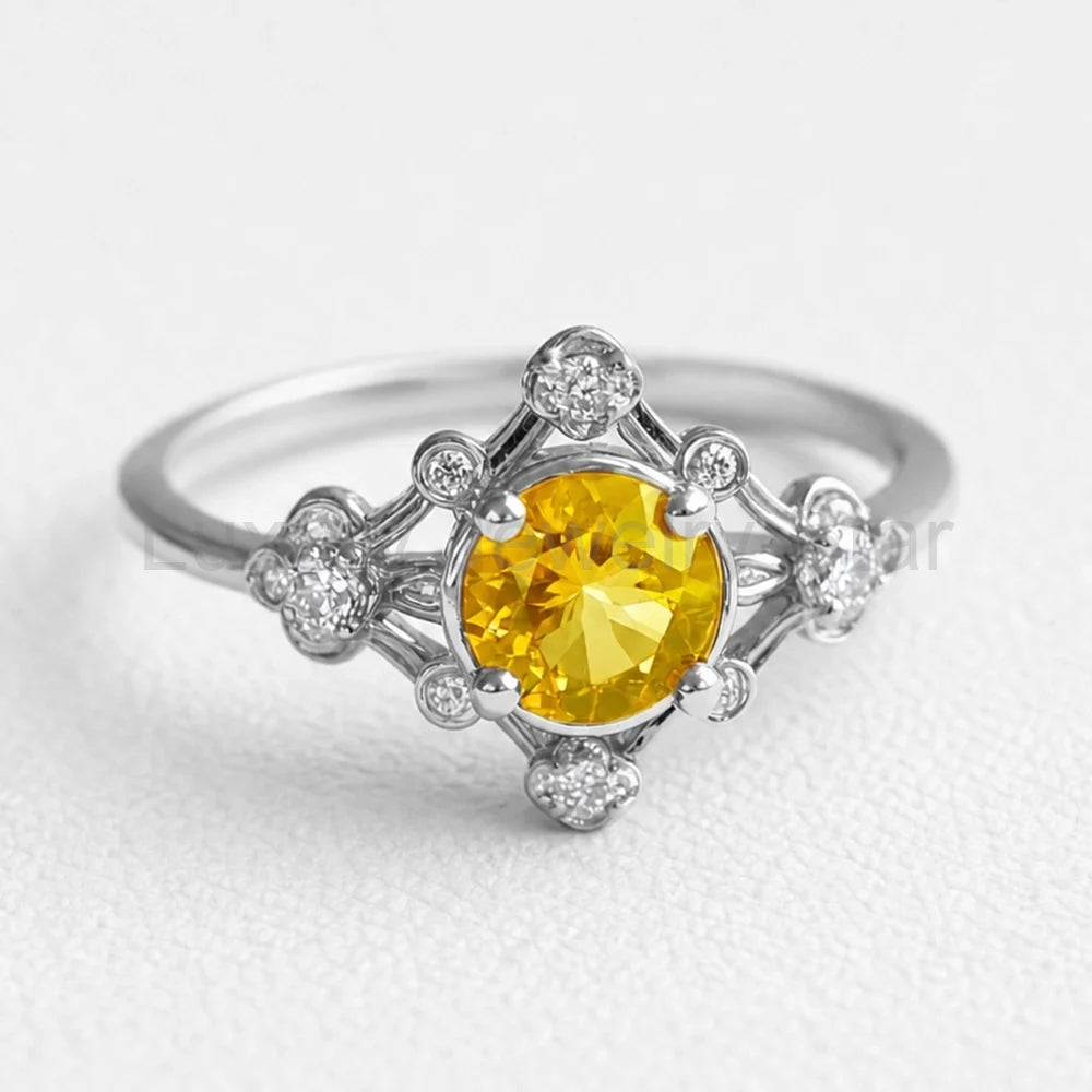 Sophia‘s Sunrise | Oval Cut Natural Yellow Sapphire Engagement Ring - image 3