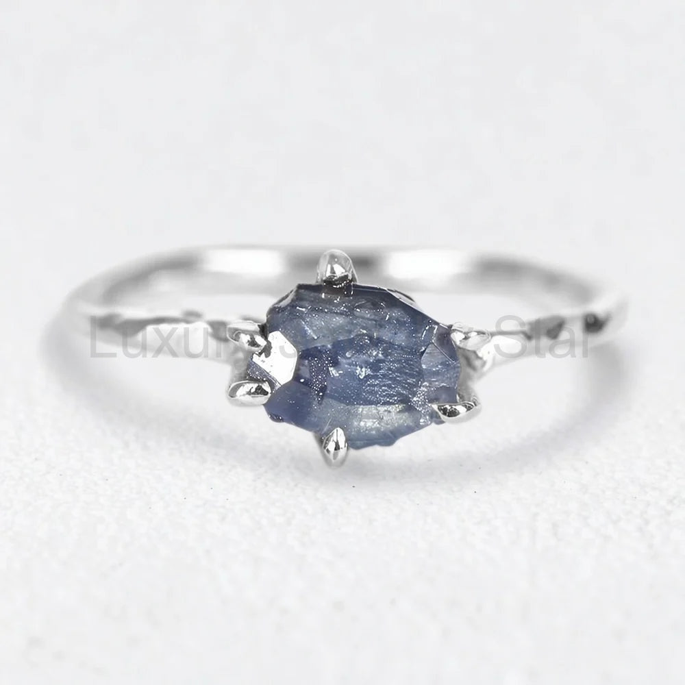 Gaia’s Gem | Organic Raw Sapphire Solitaire Engagement Ring - image 4