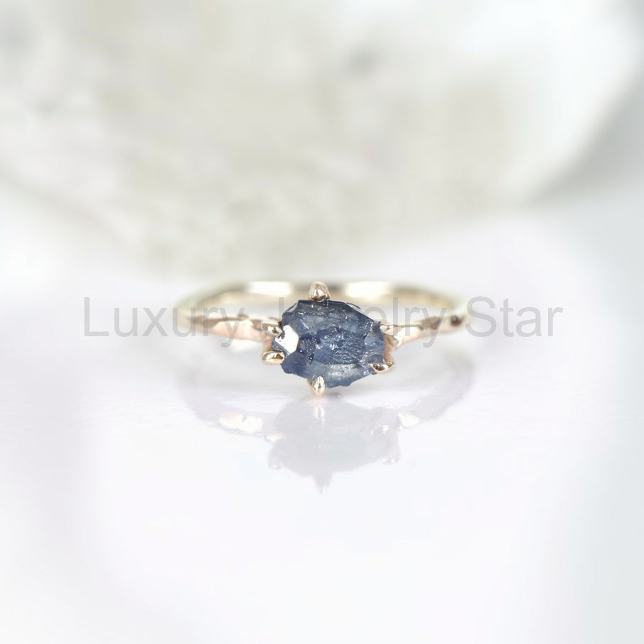 Gaia’s Gem | Organic Raw Sapphire Solitaire Engagement Ring - image 5