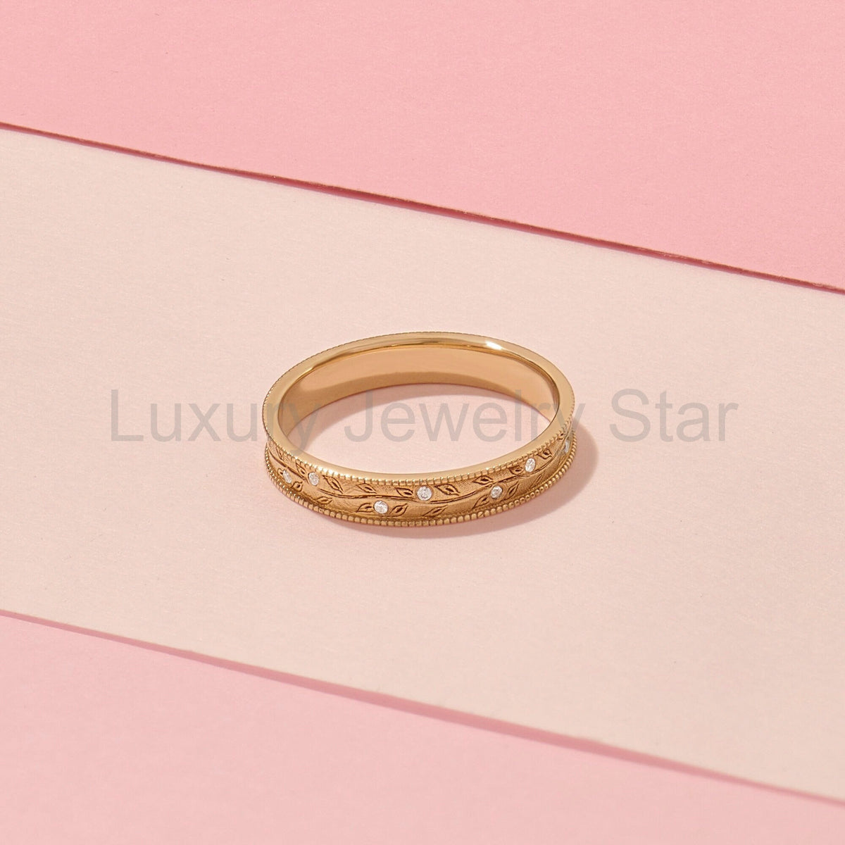 Diamond Leaf 14k Solid Gold Ring – Dainty Floral Wedding Band | Minimalist - image 10