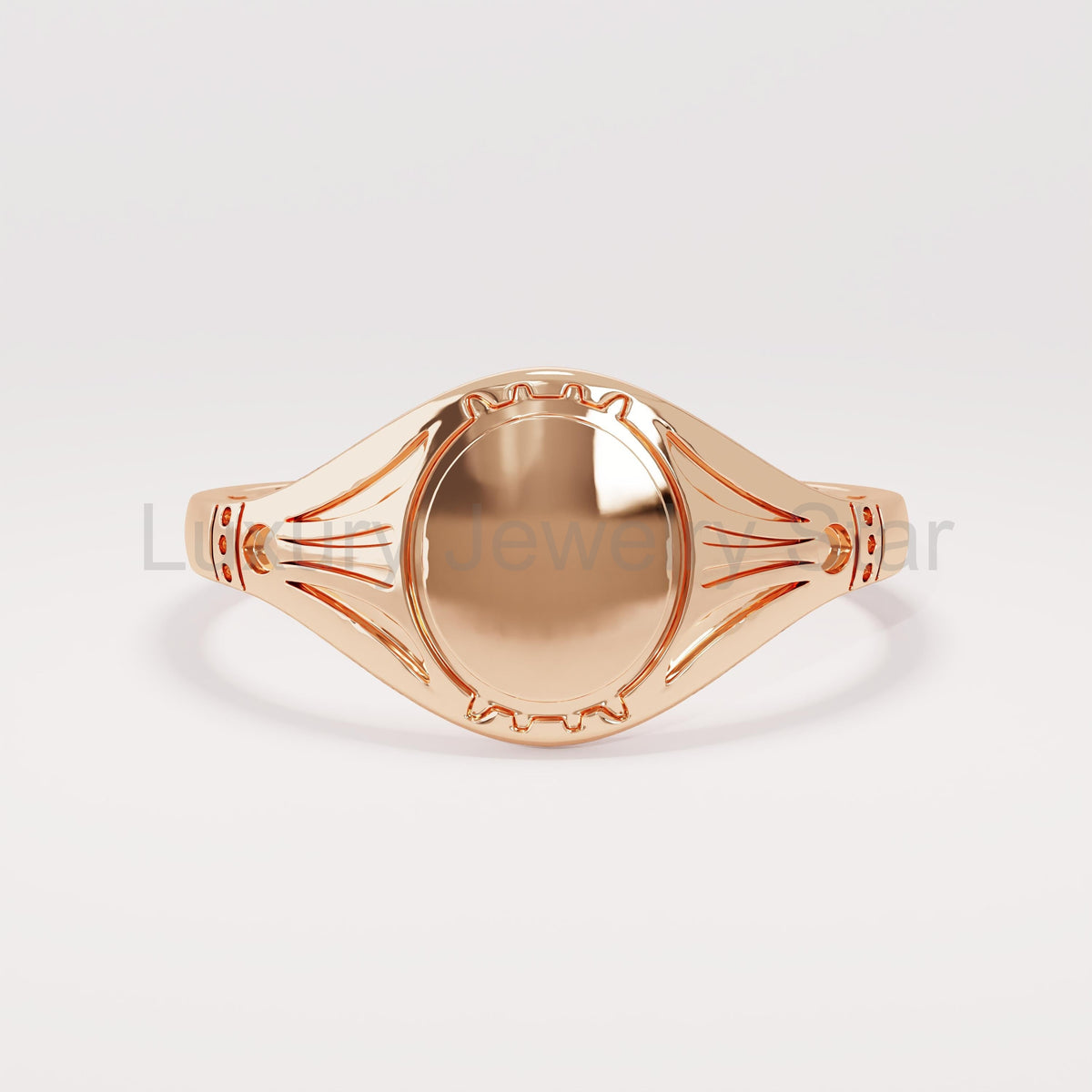 Custom Engraved 14k Solid Gold Signet Ring – Antique Vintage Pinky Ring for Women - image 3