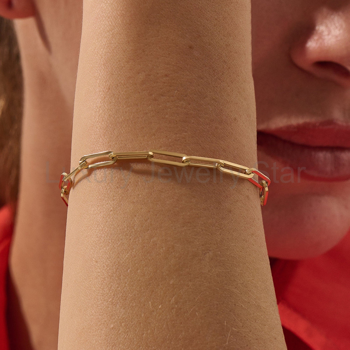 14k Solid Gold Box Chain Bracelet | Unisex Real Gold Layering Jewelry | Stackable Gift for - image 2