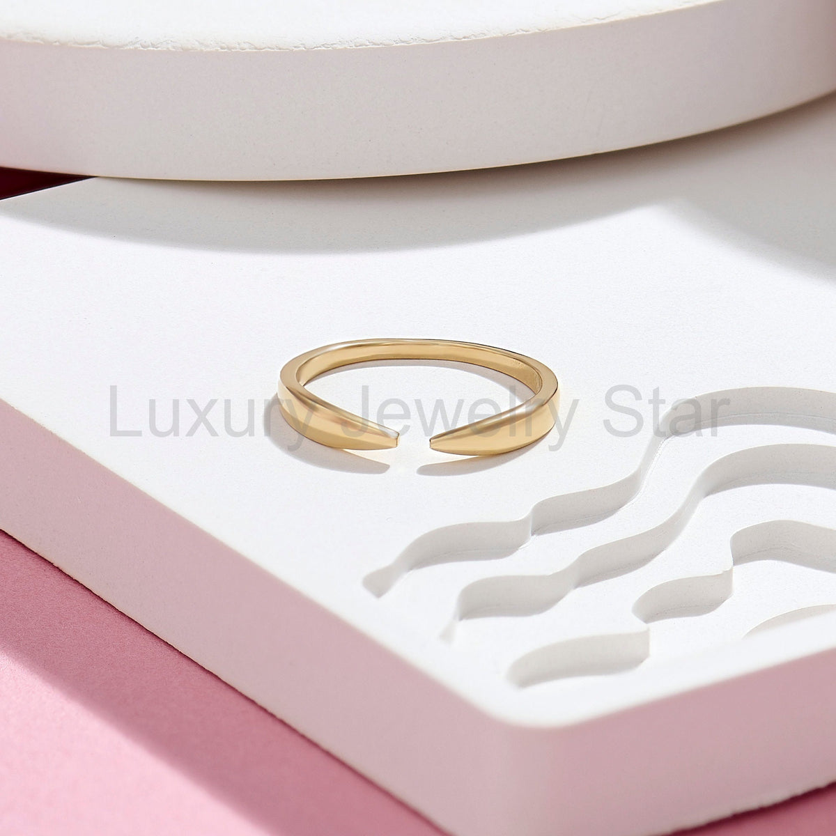 Open Claw Ring 14K Gold – Women’s Dainty Wrap Stacking Enhancer Band