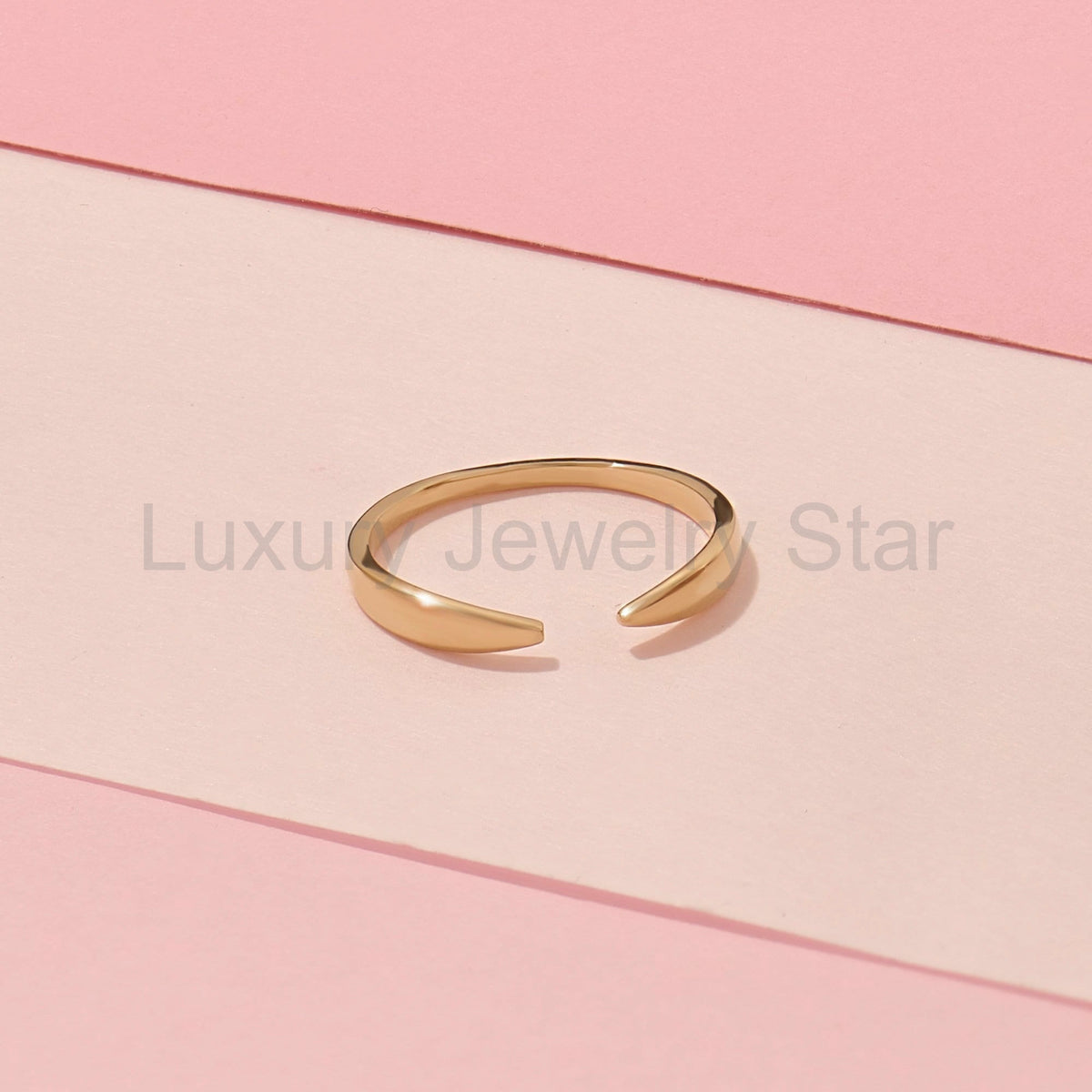 Open Claw Ring 14K Gold – Women’s Dainty Wrap Stacking Enhancer Band - image 2