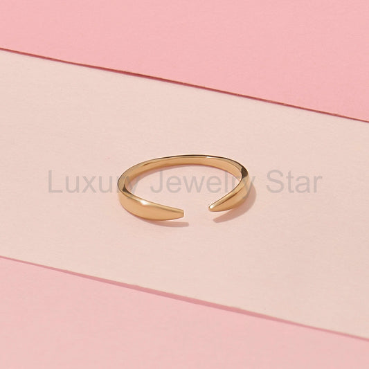 Open Claw Ring 14K Gold – Women’s Dainty Wrap Stacking Enhancer Band - image 2