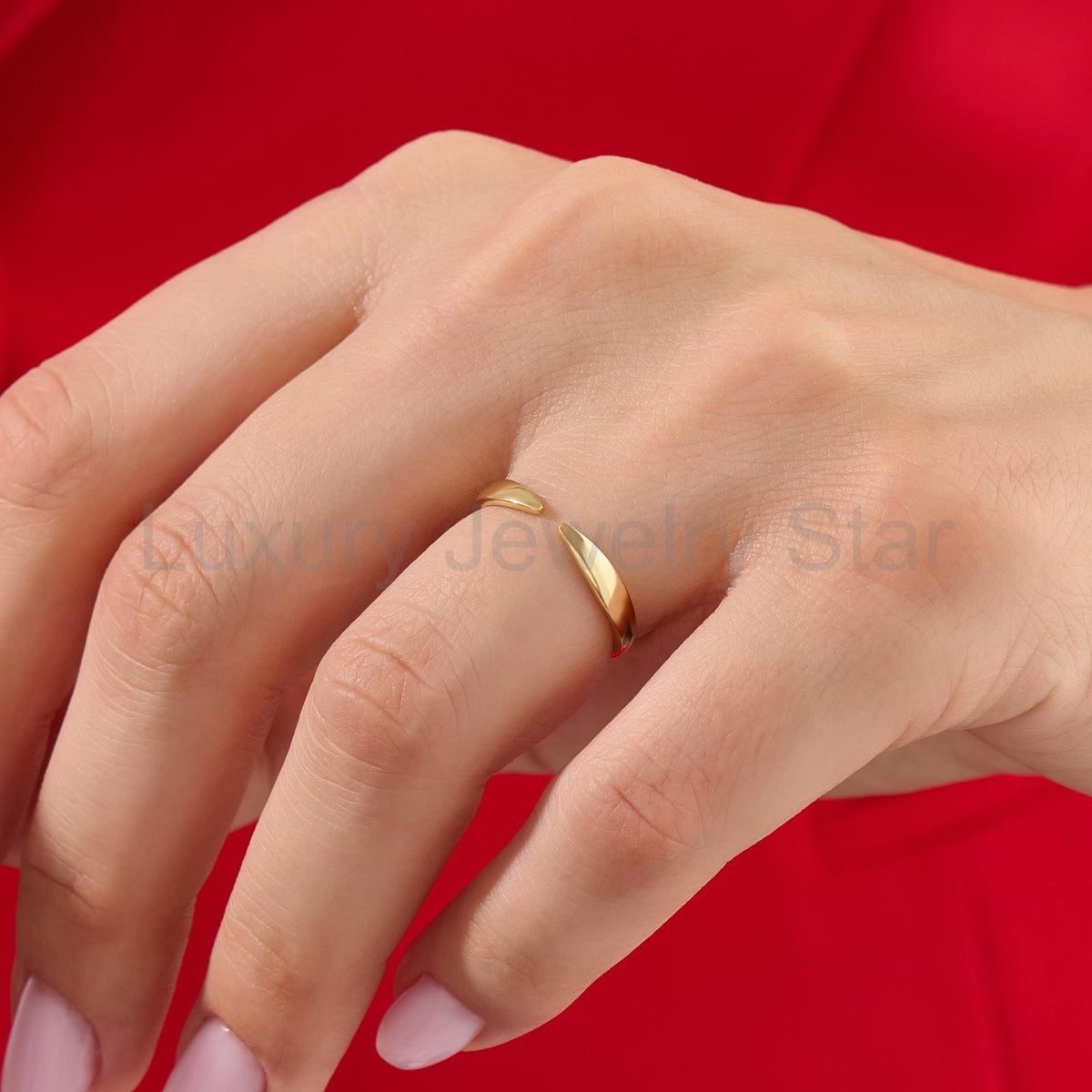 Open Claw Ring 14K Gold – Women’s Dainty Wrap Stacking Enhancer Band - image 4