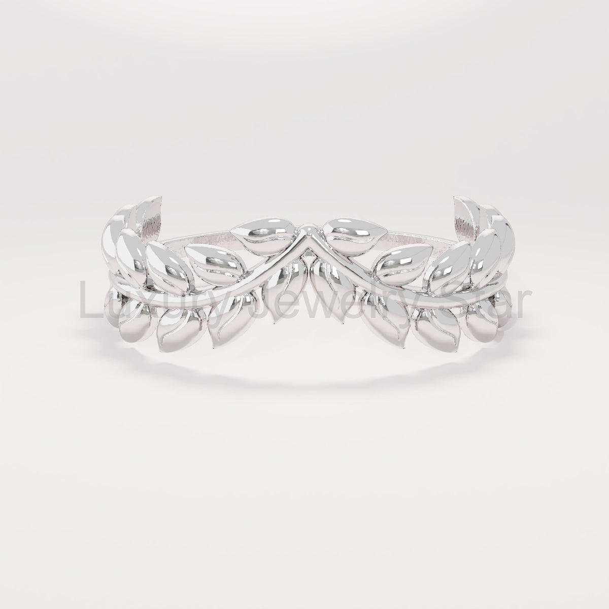 14K Solid Gold Olive Branch Ring – Dainty Leaf Vine Stackable Wedding Band - image 7