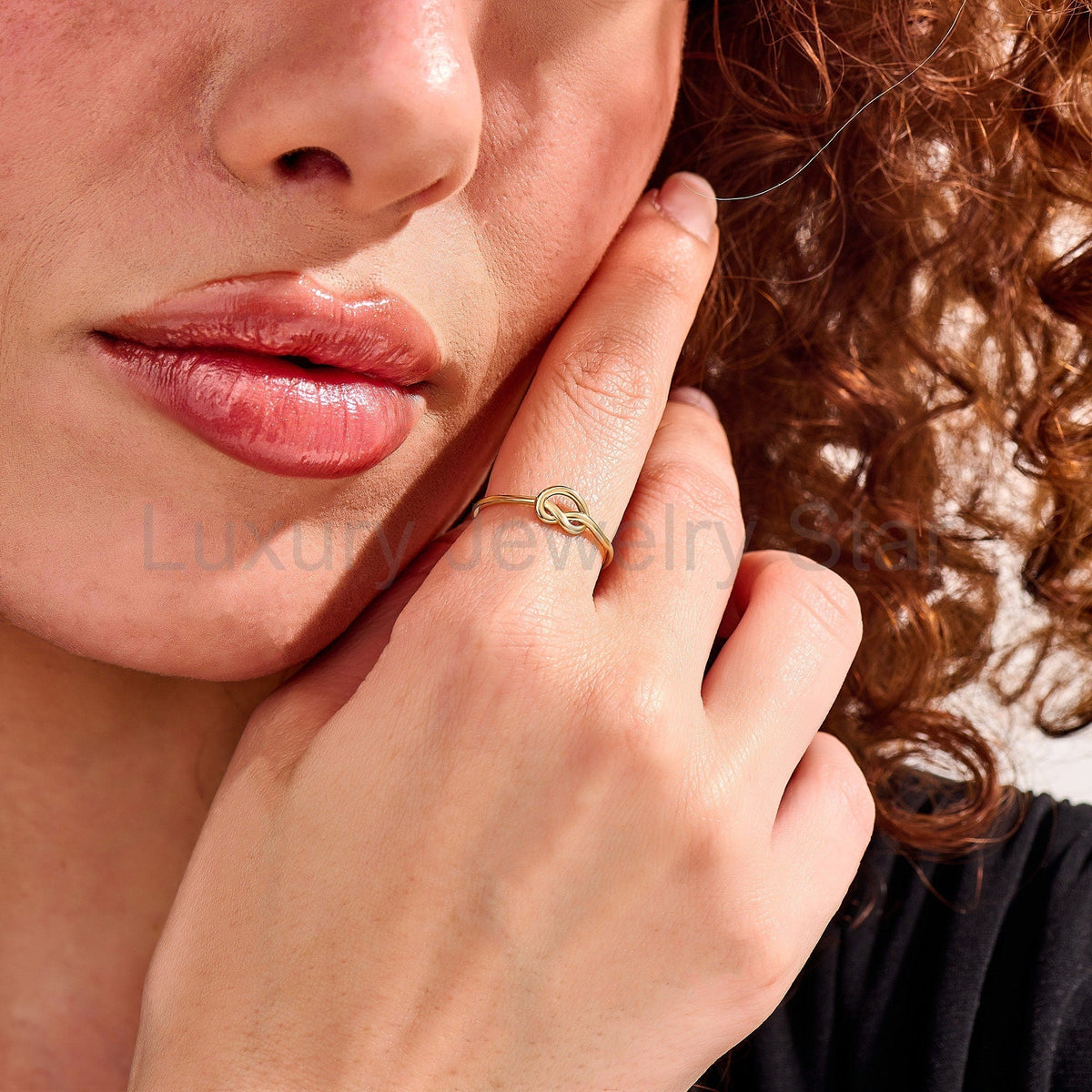 Thin Love Knot Ring 14K Gold – Women’s Eternity Friendship Promise Ring - image 8